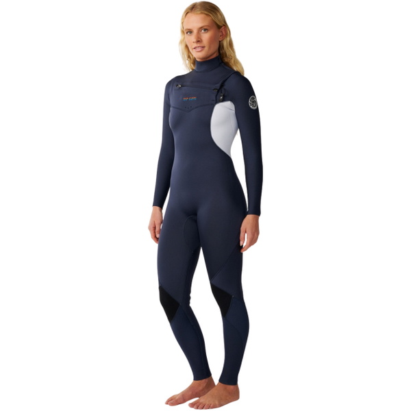 2026 Rip Curl Womens Dawn Patrol 4/3mm Chest Zip Wetsuit 17TWFS - Slate